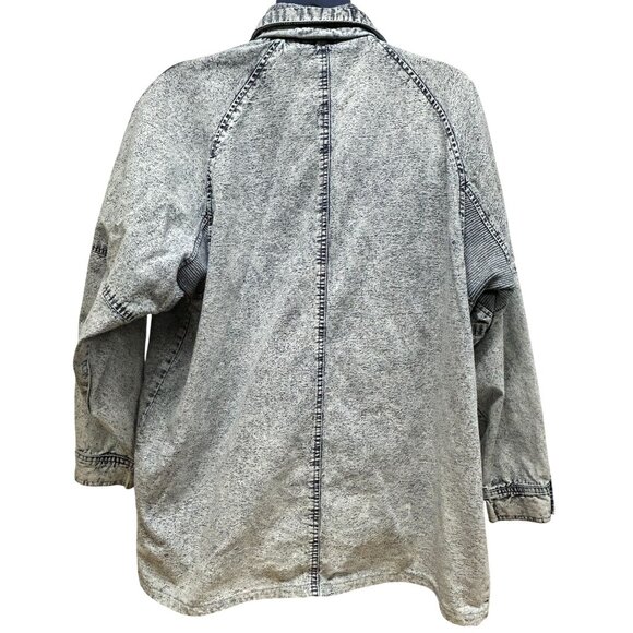 Vintage Acid Wash Denim Jacket East West by The Panda Group Oversized Sz Medium - Picture 9 of 16